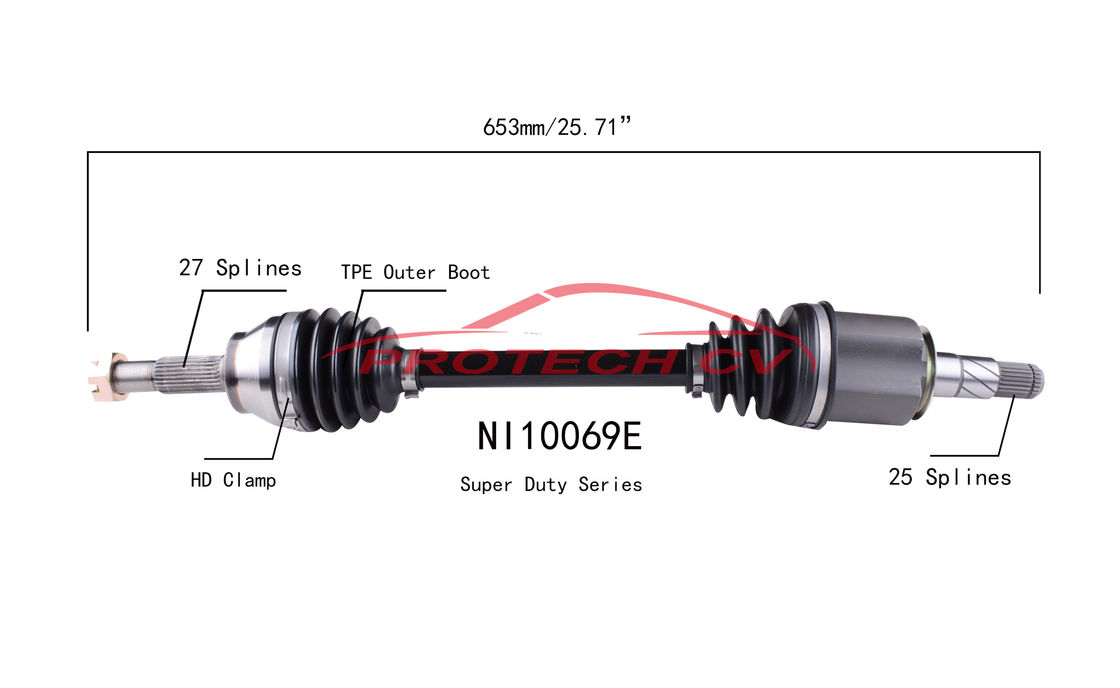 NI10069E Front Axle Shaft Replacement INFINITI TPEE Boot Cv Complete Assembly